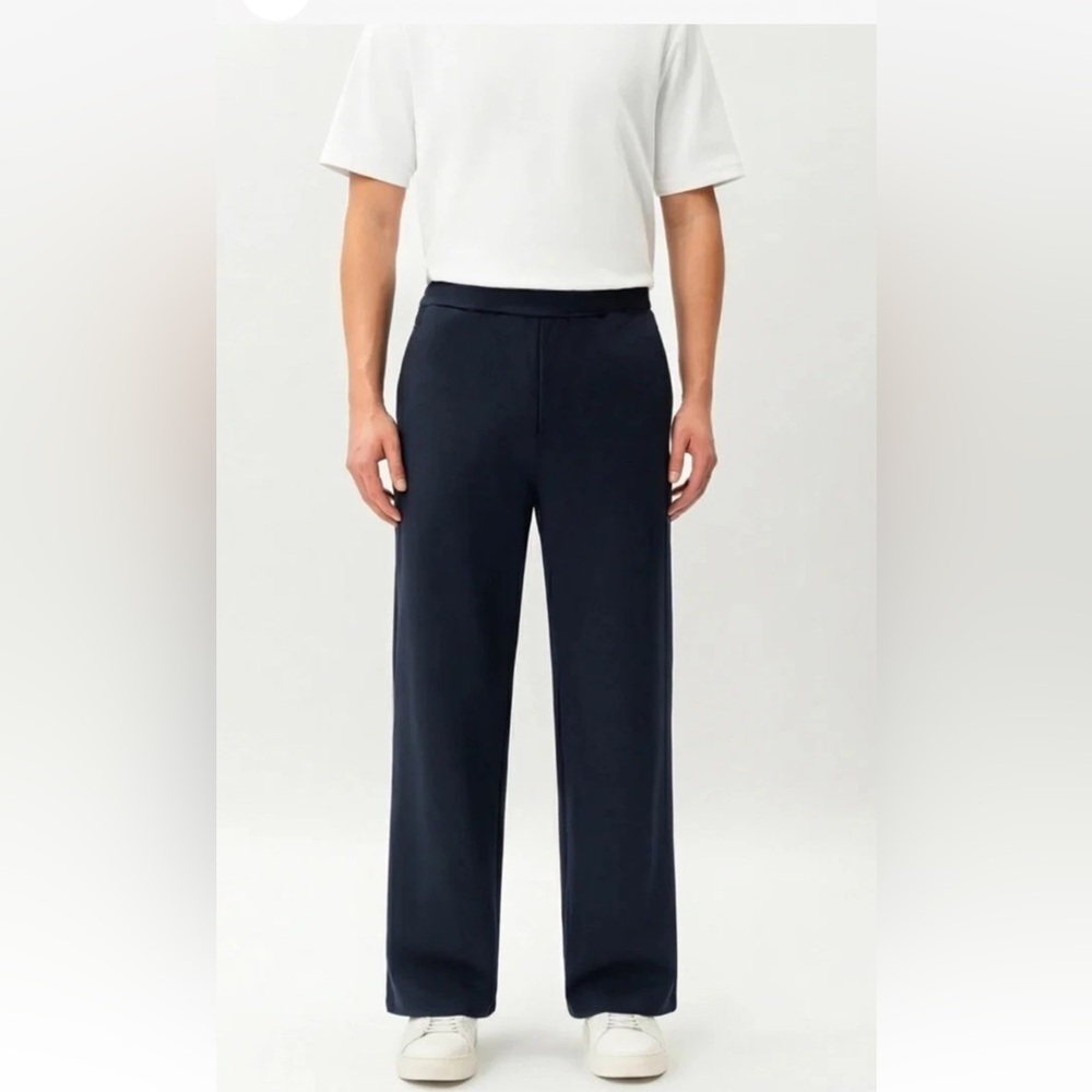 Nothing Something Socrates Wide Leg Stretchy Mens Pants Sz Large Navy